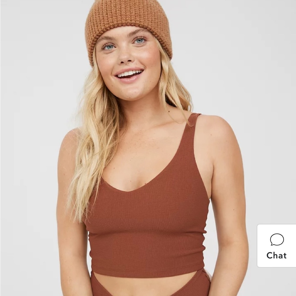 Offline by aerie waffle sport bra top